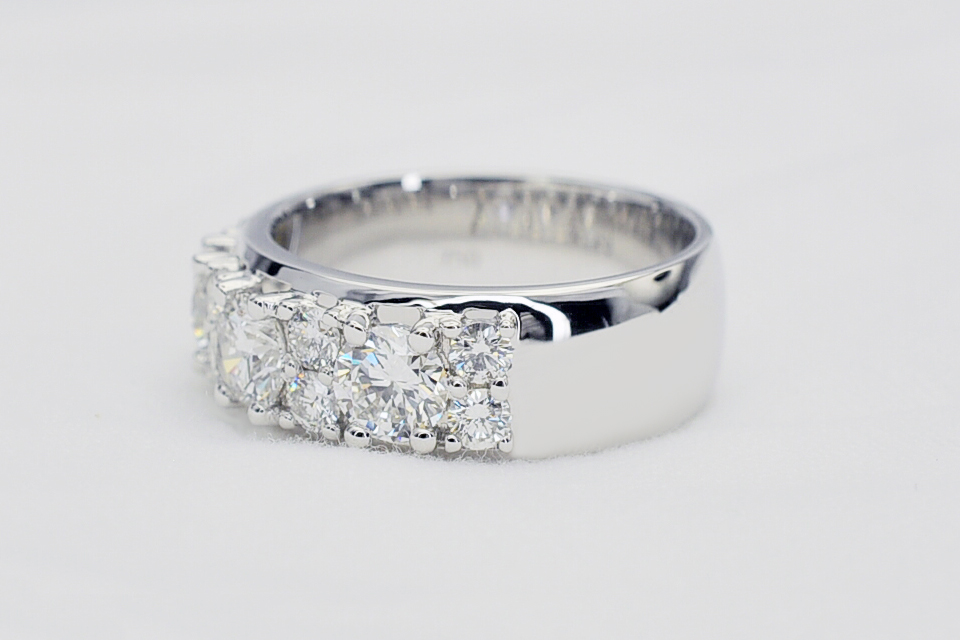 2ct total diamond wide wedding ring