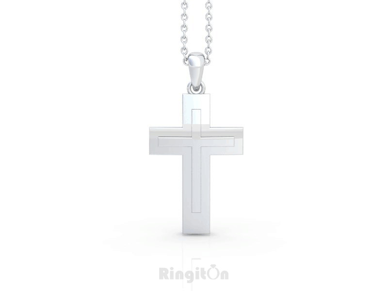 Cross Pendant Necklace Plat 25.0mm Long CSR114